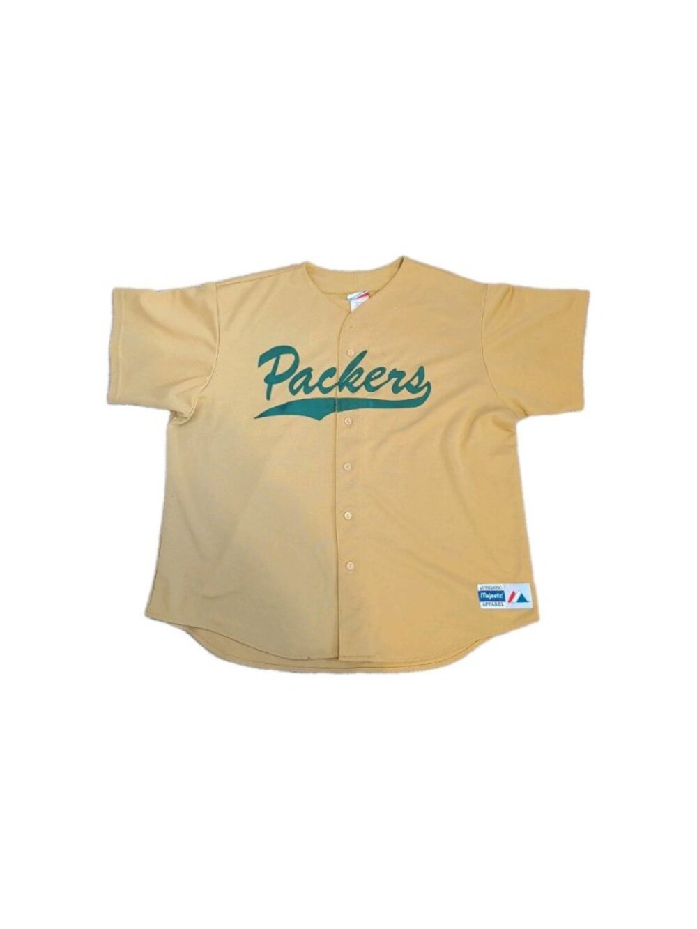 Vintage Green Bay Packers Baseball NFL Football Mens XL Jersey Majestic 1990's
